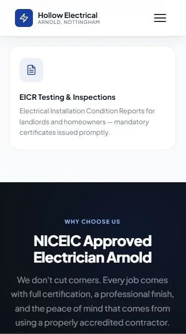 Hollow Electrical mobile website